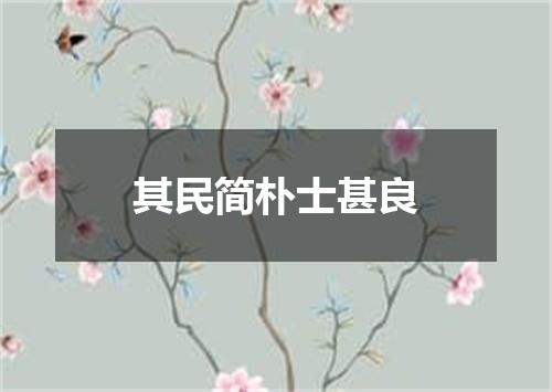 其民简朴士甚良