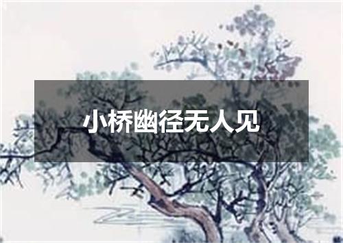 小桥幽径无人见