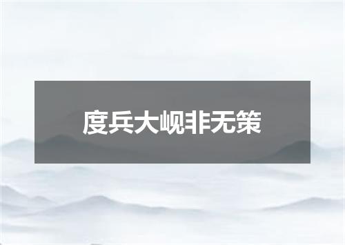 度兵大岘非无策