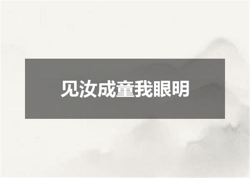 见汝成童我眼明