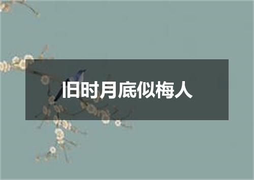 旧时月底似梅人