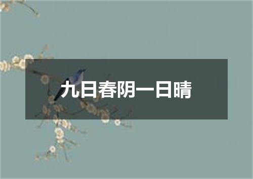 九日春阴一日晴