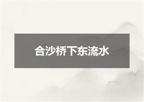 合沙桥下东流水