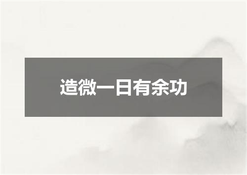 造微一日有余功