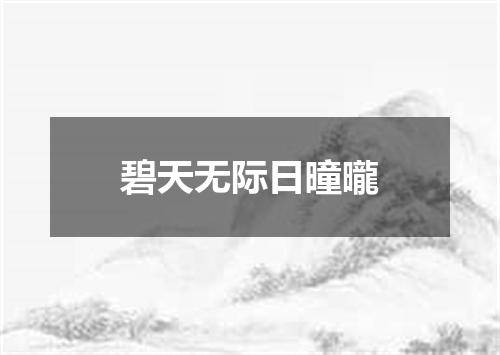 碧天无际日曈曨