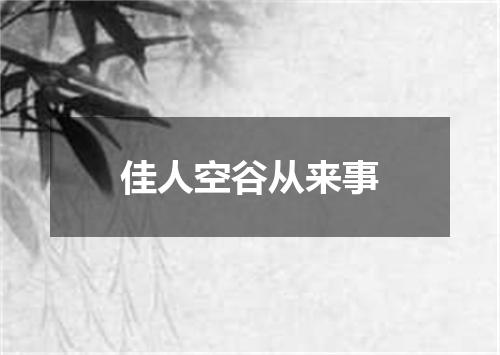 佳人空谷从来事