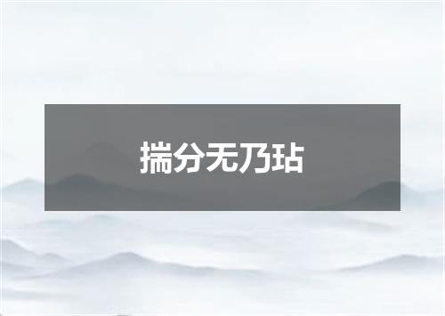 揣分无乃玷