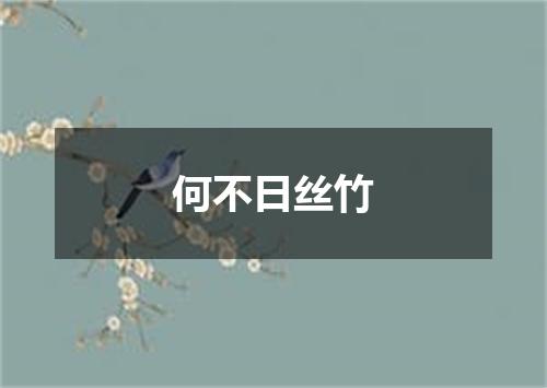 何不日丝竹