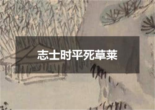 志士时平死草莱