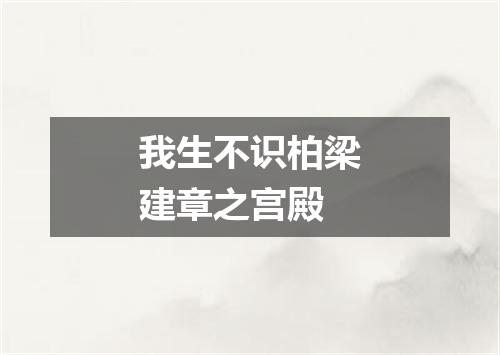 我生不识柏梁建章之宫殿