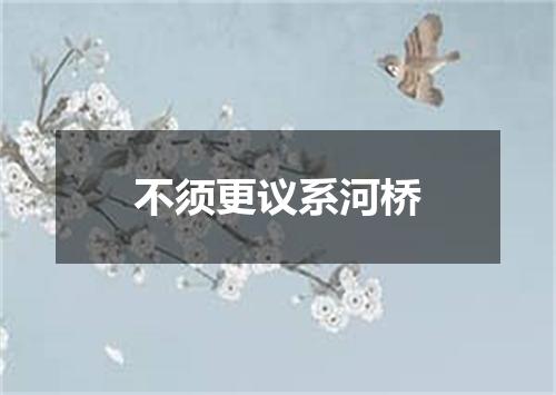 不须更议系河桥