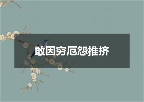 敢因穷厄怨推挤