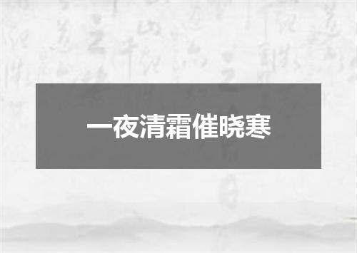 一夜清霜催晓寒