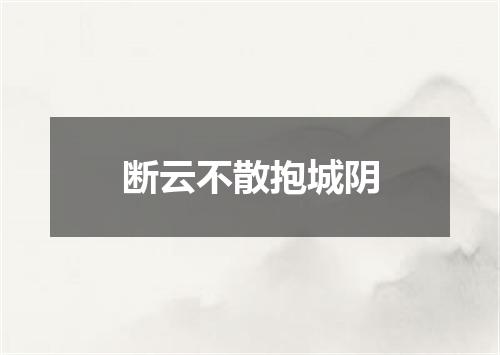 断云不散抱城阴