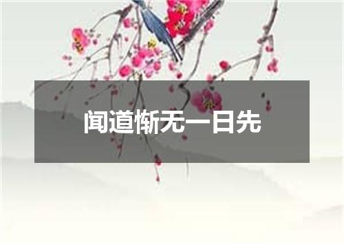 闻道惭无一日先