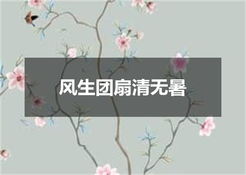 风生团扇清无暑