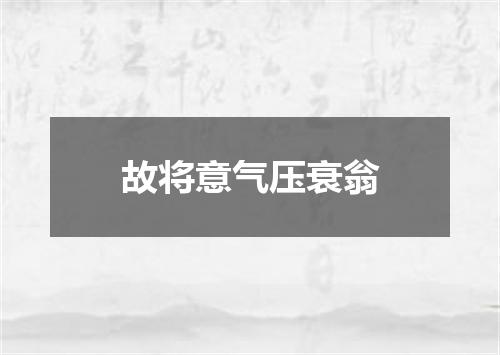 故将意气压衰翁