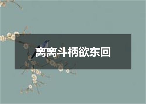 离离斗柄欲东回