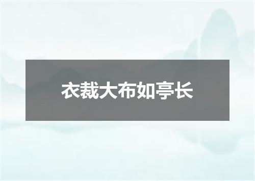 衣裁大布如亭长