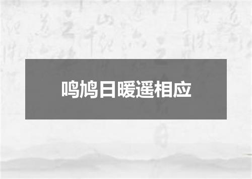 鸣鸠日暖遥相应