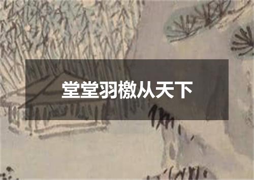 堂堂羽檄从天下