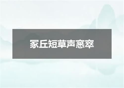 冢丘短草声窸窣