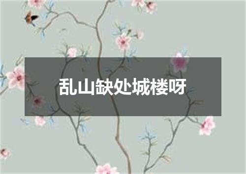 乱山缺处城楼呀