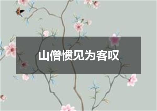 山僧惯见为客叹