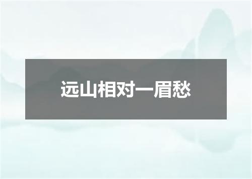 远山相对一眉愁