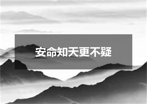 安命知天更不疑