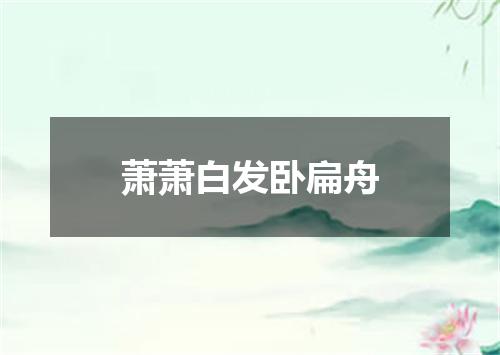 萧萧白发卧扁舟