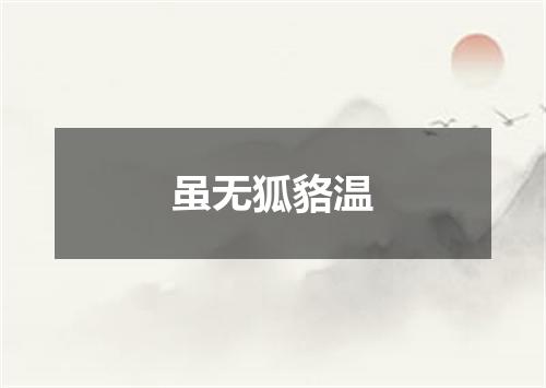 虽无狐貉温