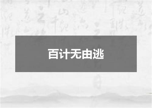 百计无由逃