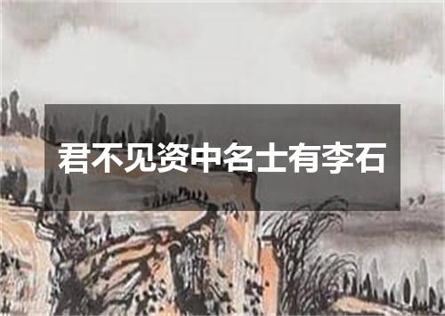 君不见资中名士有李石