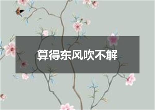 算得东风吹不解