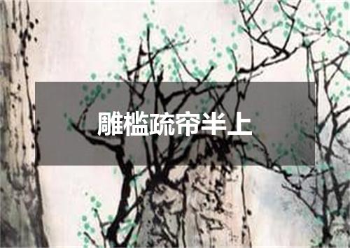 雕槛疏帘半上