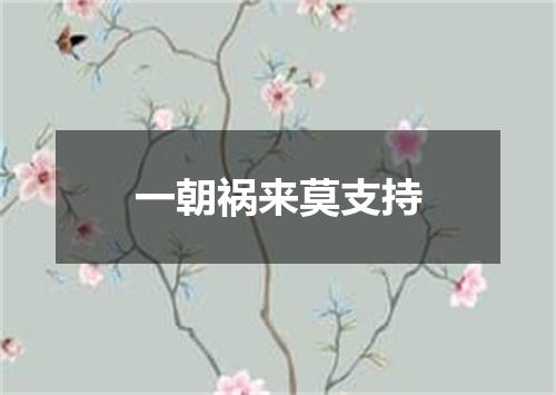 一朝祸来莫支持