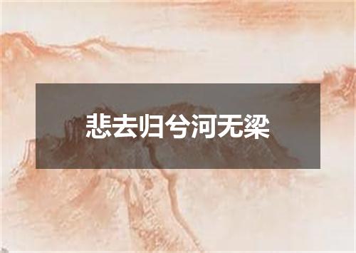 悲去归兮河无梁