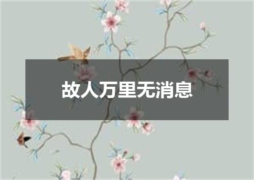 故人万里无消息