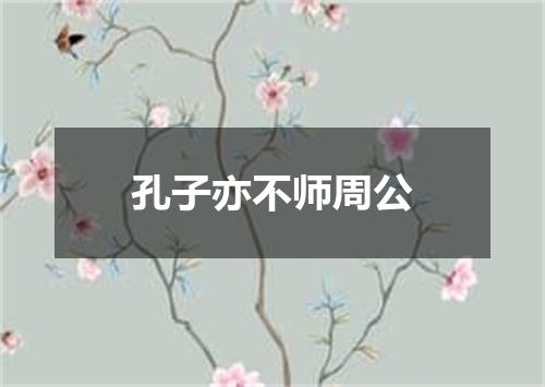 孔子亦不师周公