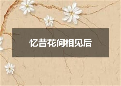 忆昔花间相见后