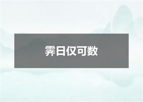 霁日仅可数