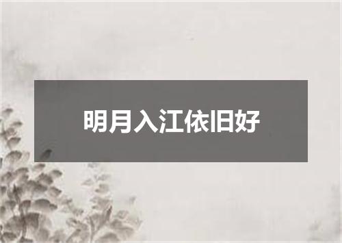 明月入江依旧好