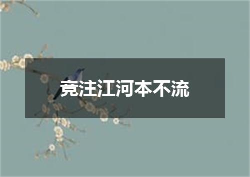 竞注江河本不流