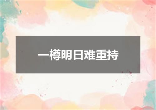 一樽明日难重持