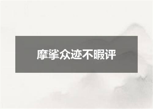 摩挲众迹不暇评