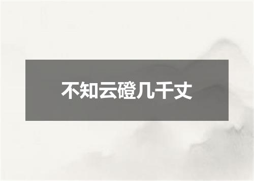 不知云磴几千丈