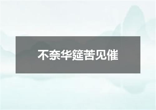 不奈华筵苦见催