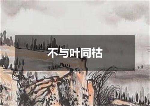 不与叶同枯