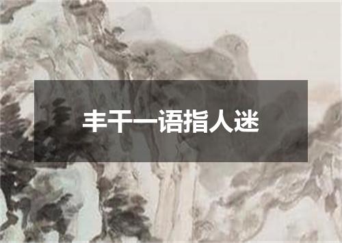 丰干一语指人迷